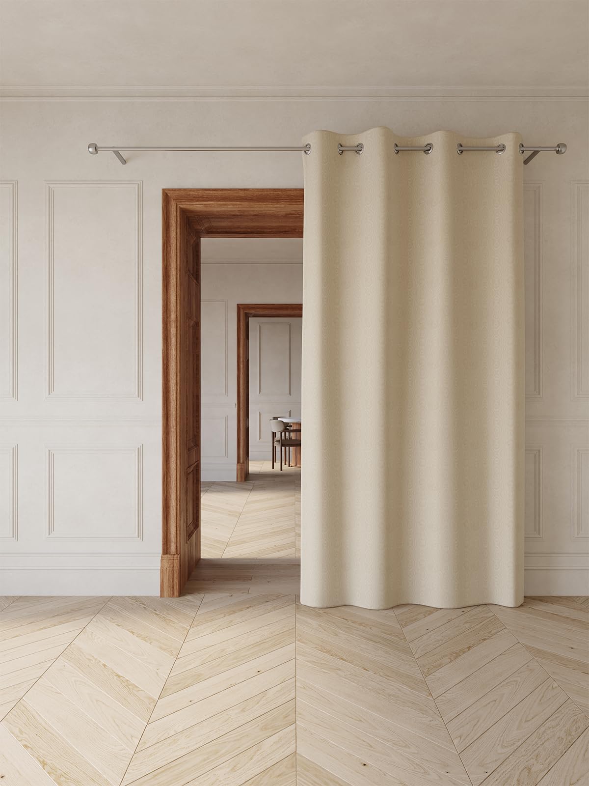 DDECOR - 100% PolyesterAbstract PatternLarge Door 9 Ft|135 CM X 270 CM| - Beige
