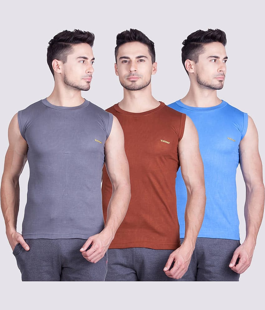Pack of 3 Lux Cozi - Multi Cotton Blend Men's Vest