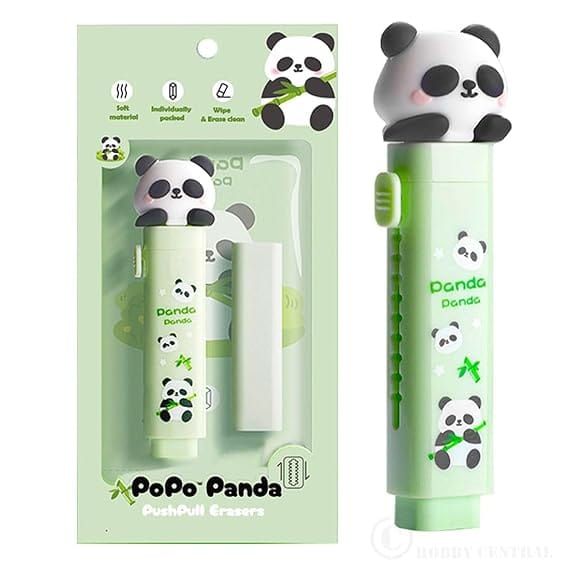Retractable Rubber Stick Eraser for Students & Kids Adorable Panda Theme (Pack of 1) Perfect for School, Crafts & Homework