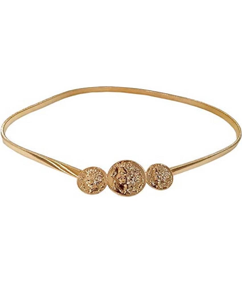 Livisorb Women's Metallic Stretchable Belt (Bl4047, Golden, Free Size)