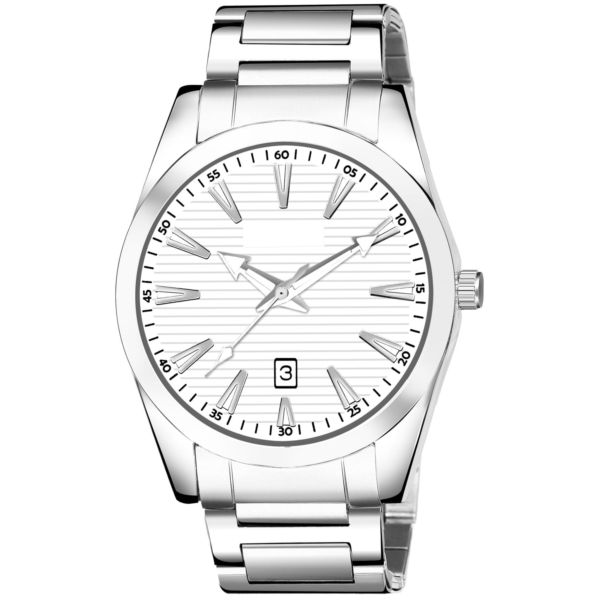 White Dial Date Function Analog Watch for Men LR152