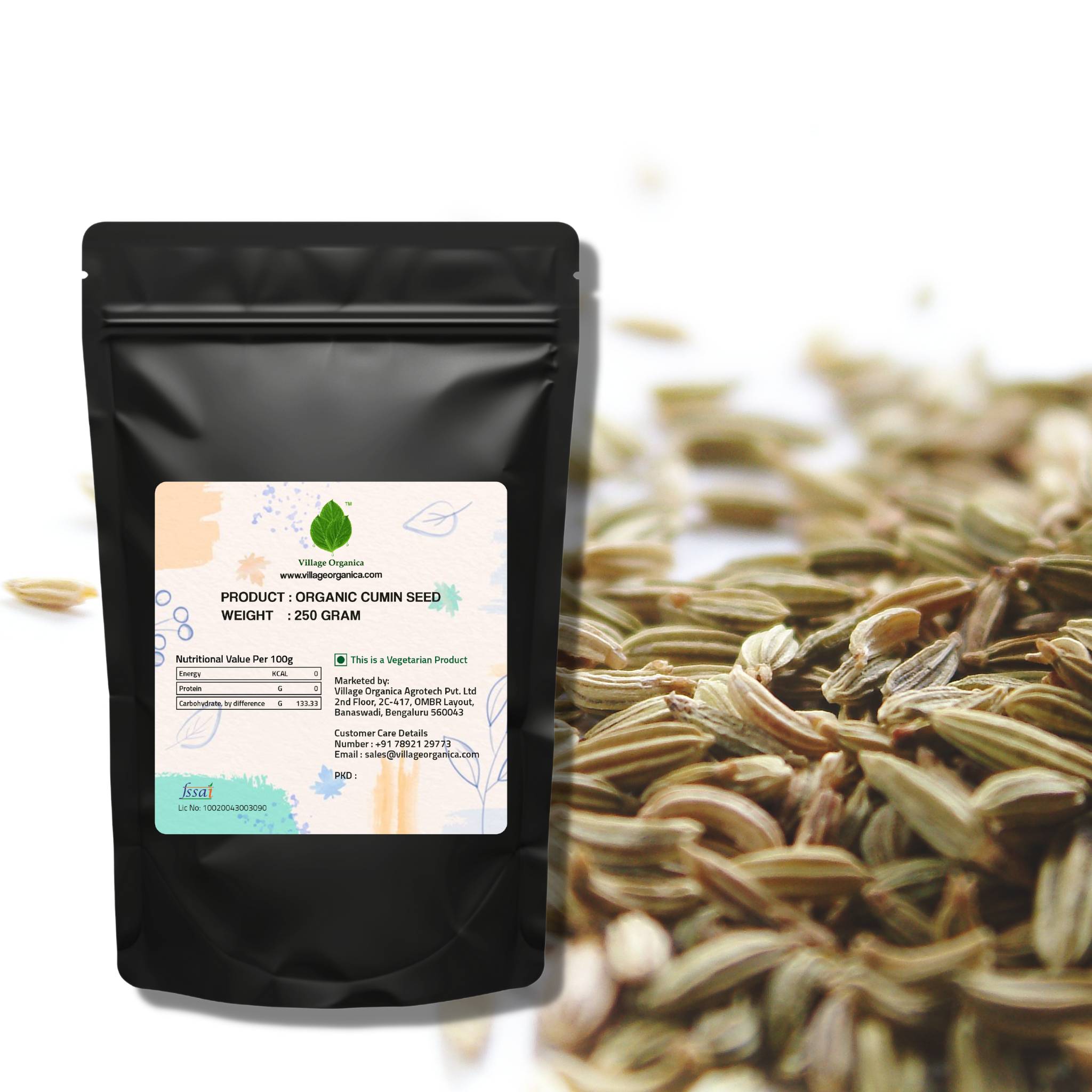 Organic Cumin Seed (Jeera) - 250g