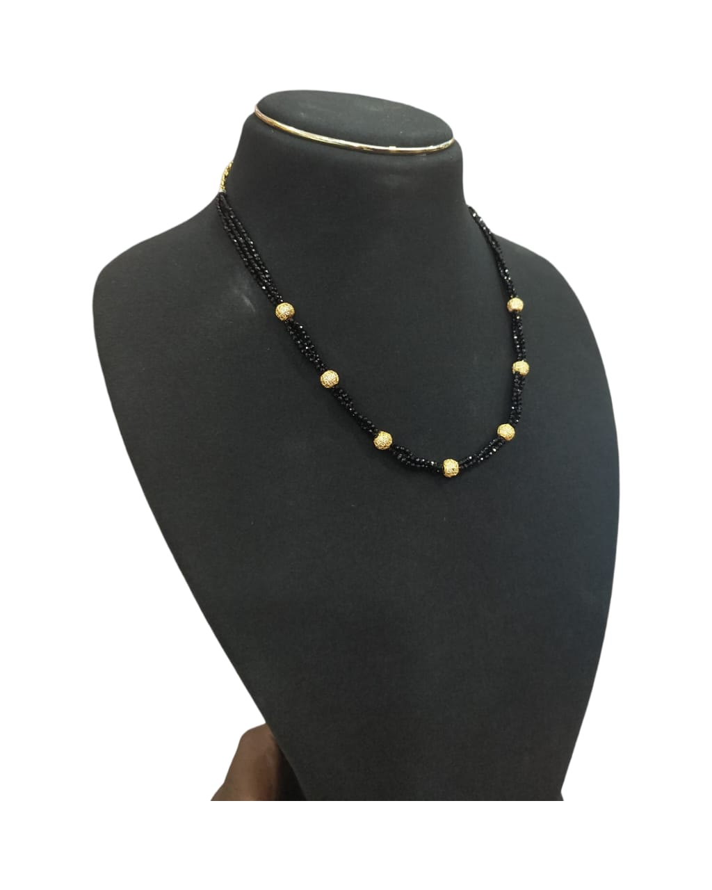 Black and Gold Beaded Necklace
