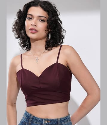 Tokyo Talkies Women's Polyester Regular Top ( Maroon )