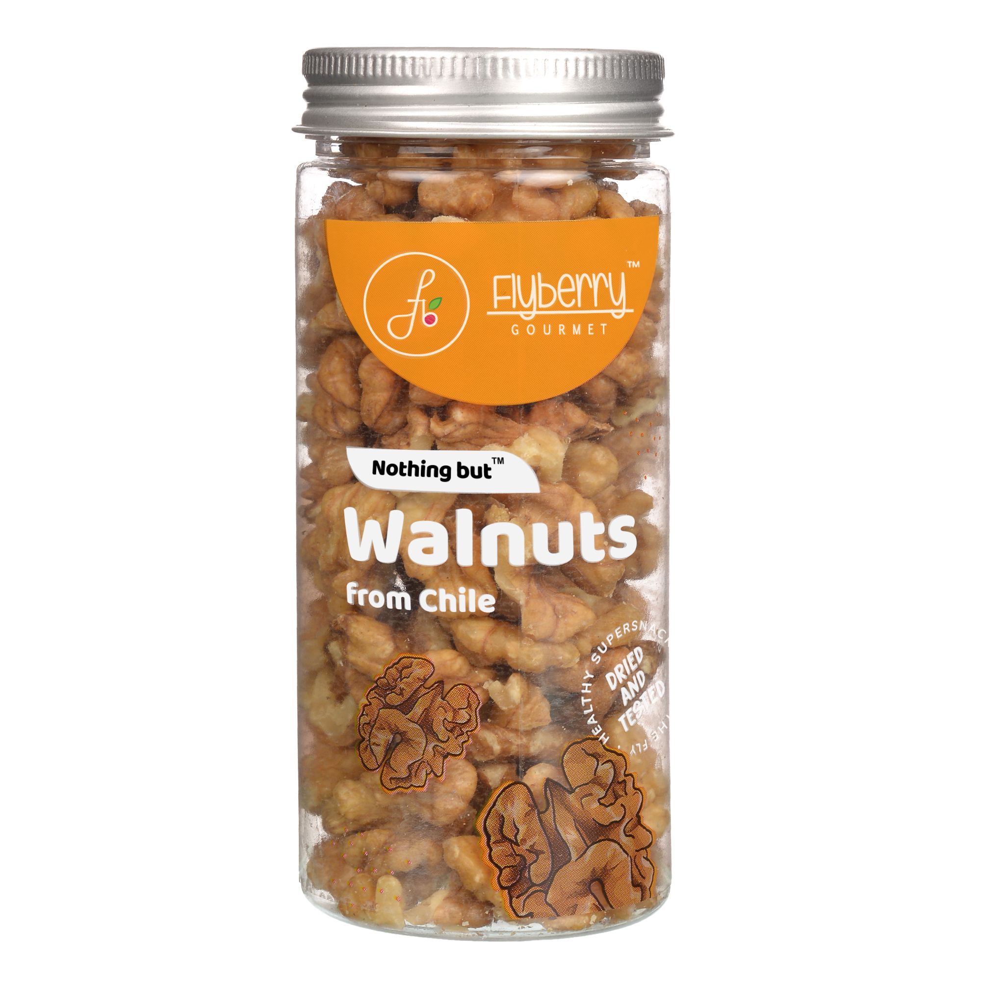 Flyberry Gourmet Premium Walnuts, 400g | 100% Natural | Imported from Chile | High in Omega3 and Antioxidants
