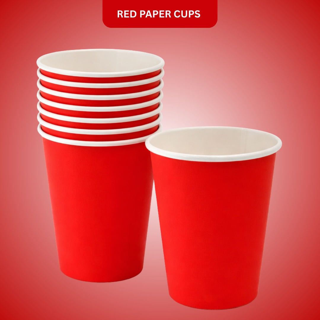Red Hot/Cold Drinking Paper Cups - 10PC