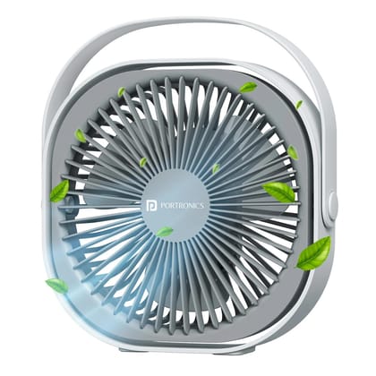 Portronics CoolCube Portable Desktop Fan | 3-Speed, 360° Rotation, 2400mAh Battery, Type-C Charging, Silent BLDC Motor, Foldable Design – White Portronics CoolCube Portable Desktop Fan | 3-Speed, 360° Rotation, 2400mAh Battery, Type-C Charging, Silent BLDC Motor, Foldable Design – White