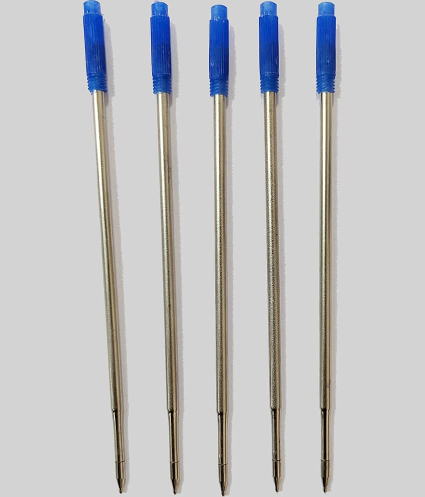 KK CROSI Cross Type Metal Refill for twist pens Nib 0.6 Ball Pen Refill  (Pack of 5, Blue Ink)