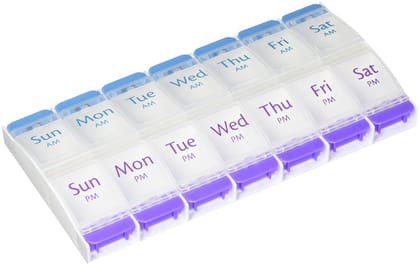 Ezyfit 7-Day Weekly AM/PM Push Button Pill Planner (XL) Ezyfit 7-Day Weekly AM/PM Push Button Pill Planner (XL)