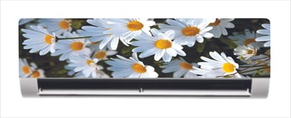 DreamKraft Decorative Beautiful White Roses Split AC Sticker (Multicolor PVC Vinyl, 30cm X 91cm)