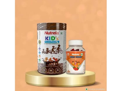 Patanjali Nutrela Kids SuperFood + Kids Multivitamin Gummies (Combo) Patanjali Nutrela Kids SuperFood + Kids Multivitamin Gummies (Combo)