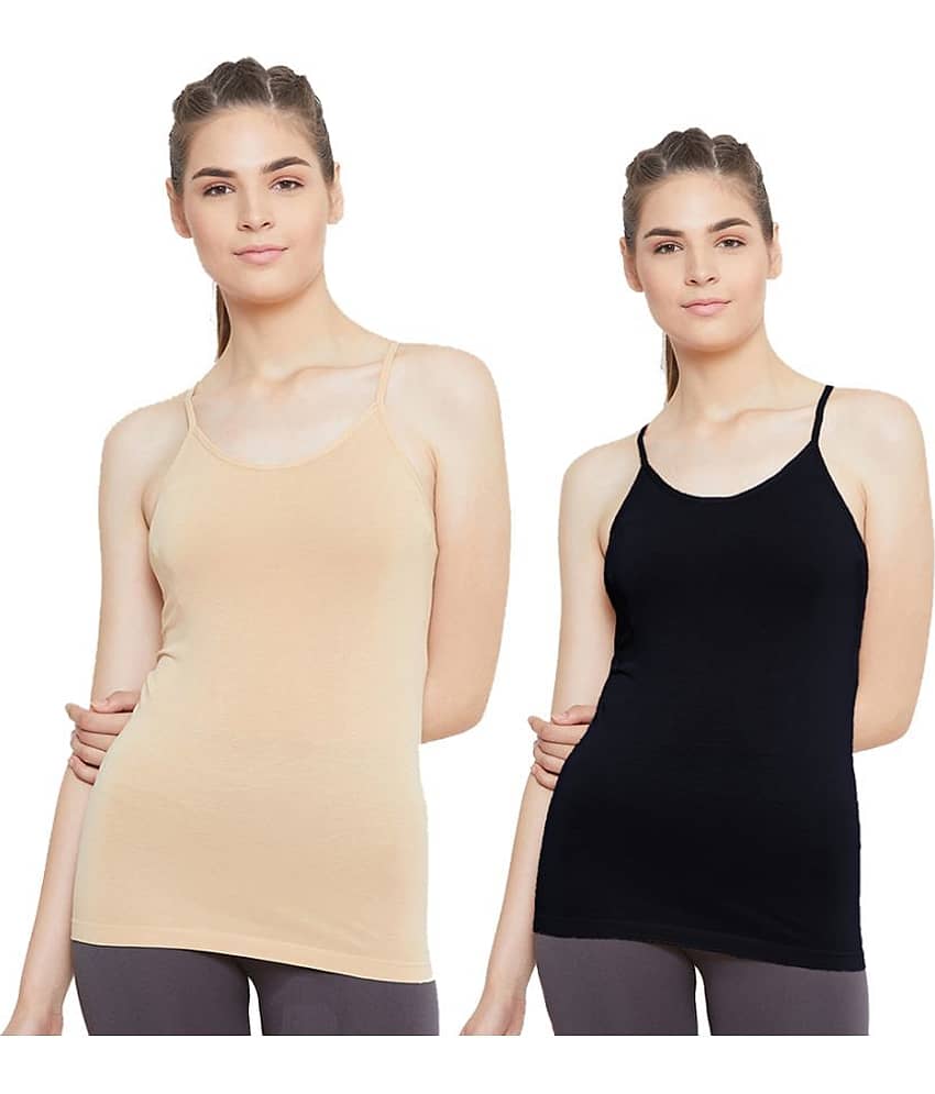 Outflits Pack of 2 Cotton Women's Smoothing Cami ( Multi Color )