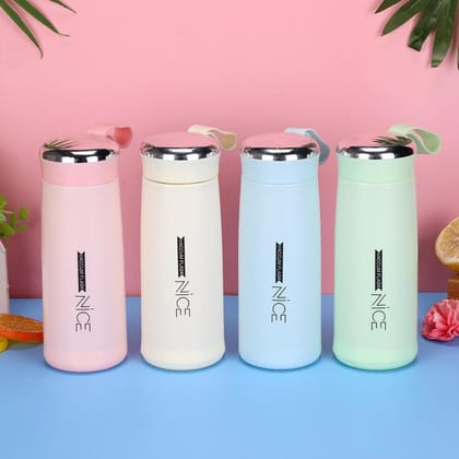 Nice Glass Water Bottle (400 ML)  (Multicolor) - 2 Pcs