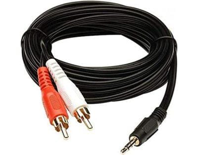 Stereo Cable 2RCA with 3.5mm Aux Jack, Ideal for Home Theaters, Music Players, Set-up Boxes, DVD Players, Speakers and LCD/LED Tv -1.5 Meter