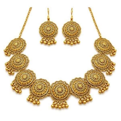 Handmade Oxidised Golden Jewellery Set for Festive Occasions
