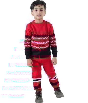 GTwo Pack of 1 Boys Woollen Blend Pullover Sweater ( Red & Black )