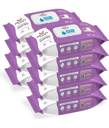 Mylo Scented Wet wipes For Babies ( Pack of 9 )