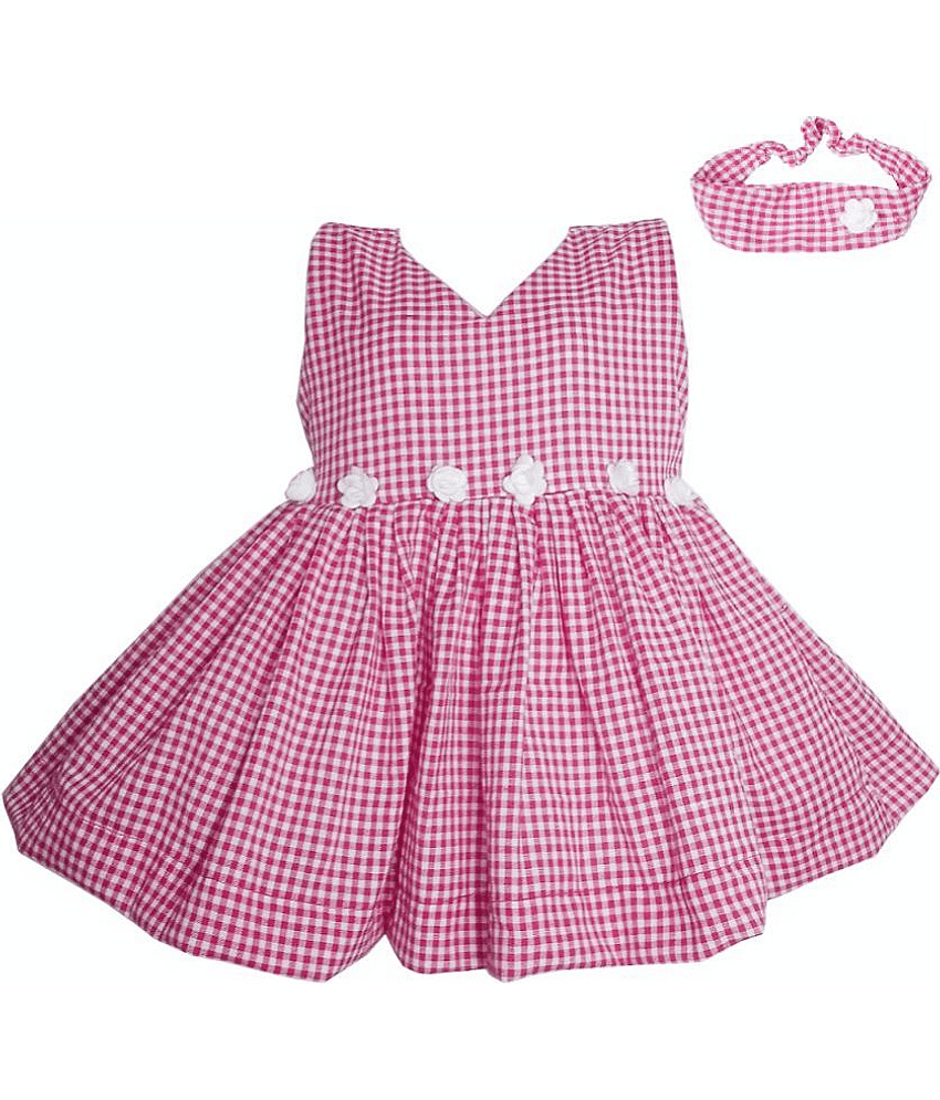harshvardhanmart.com Cotton A-line Dress For Girls ( Pack of 1 , Baby Pink )