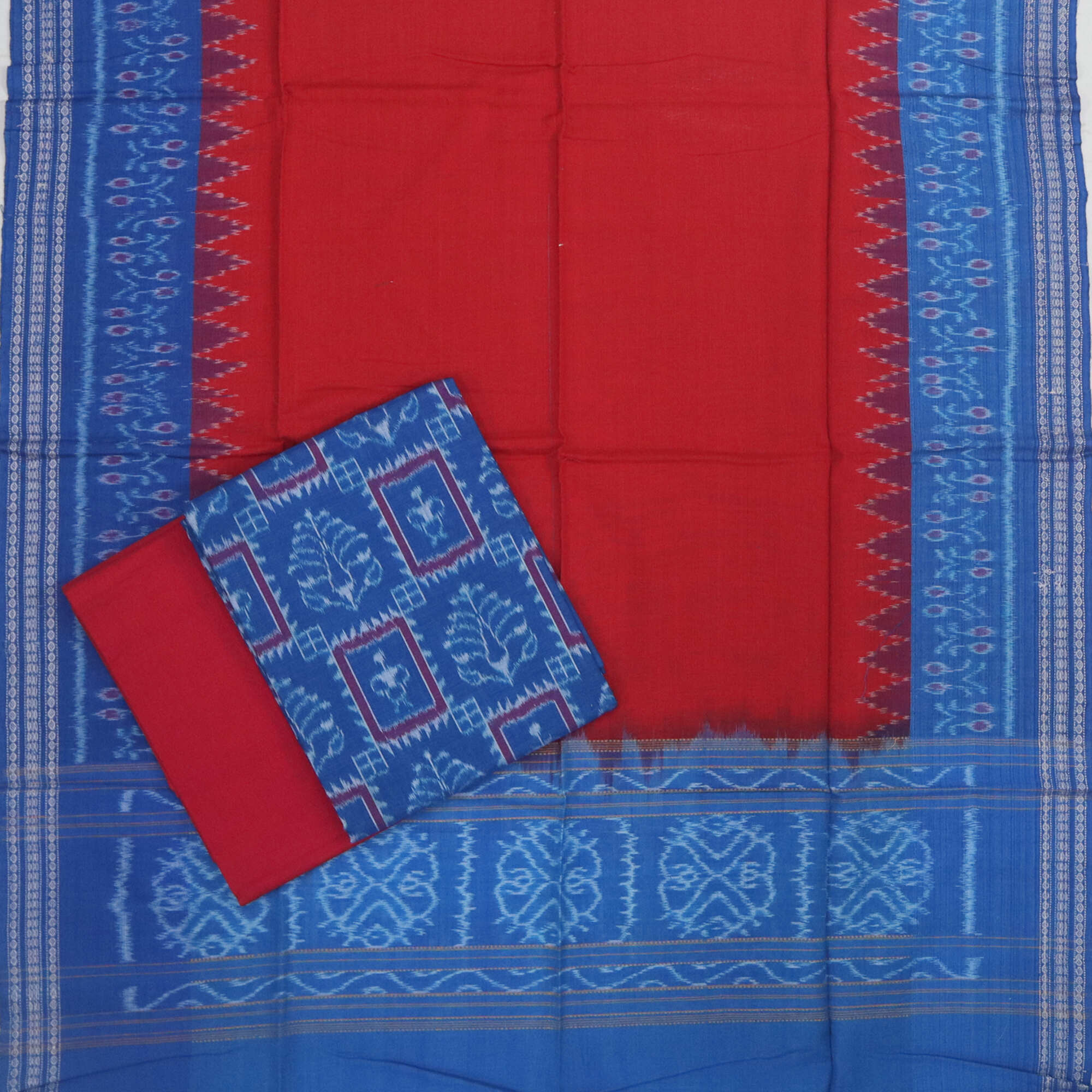 Sambalpuri Cotton Dress Set (Blue)