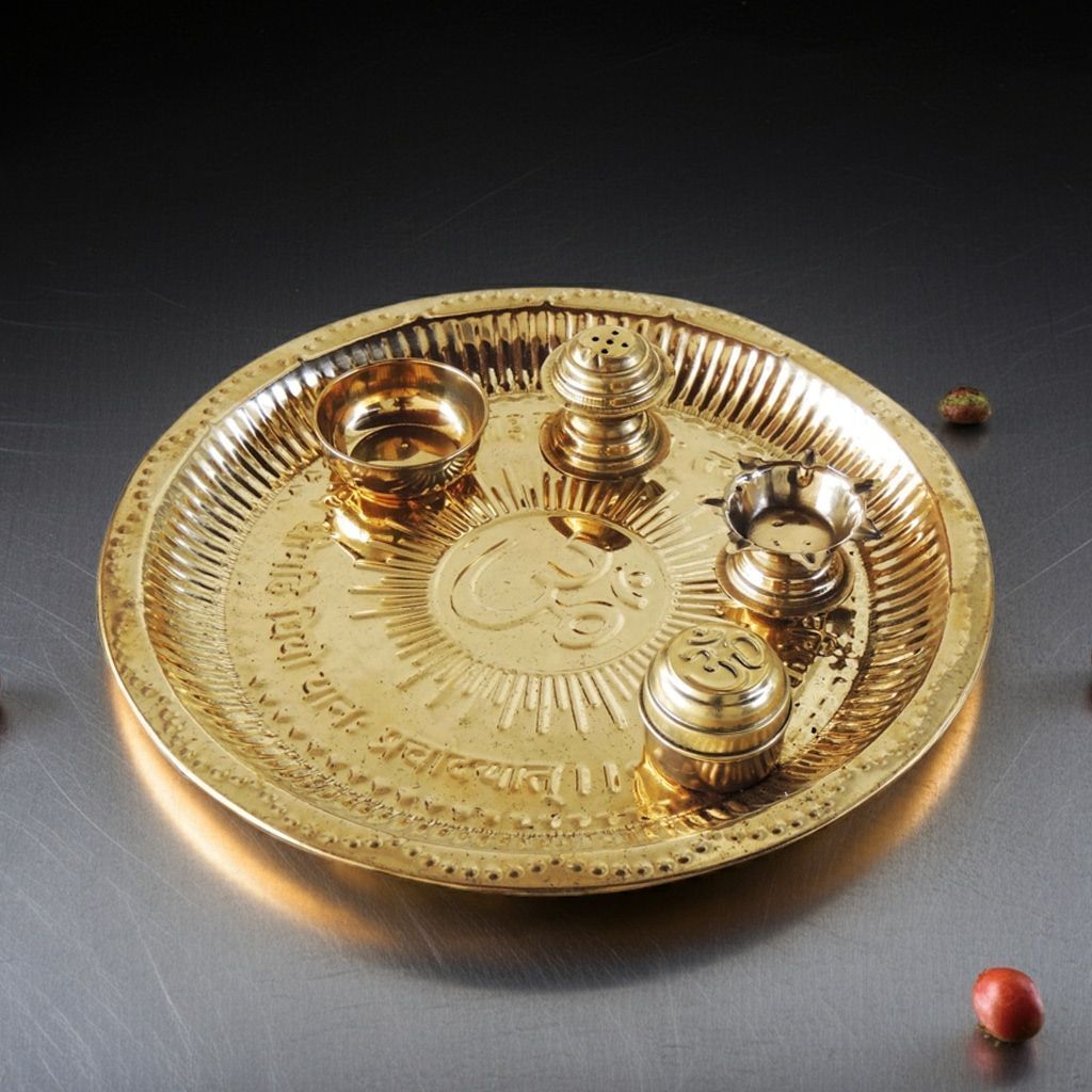Brass Puja Thali Set (ZMAS218 D)