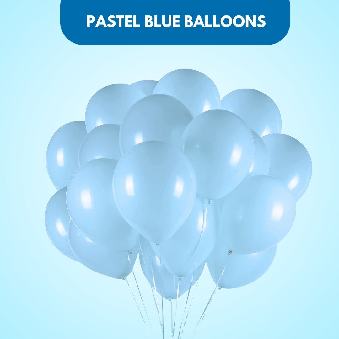 Pastel Macaron Blue Latex / Rubber Balloon - Helum Quality - 12 inches - 10PC