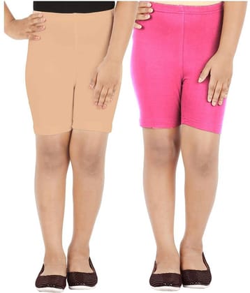 LULA Pack of 2 Girls Cotton Blend Cycling Shorts ( Multicolor )