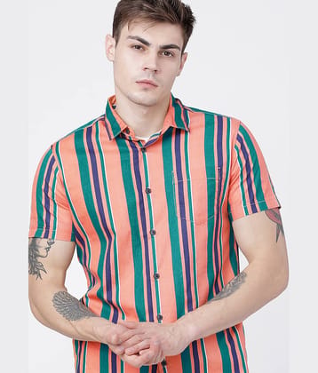 Locomotive 100% Cotton Slim Fit Printed Half Sleeves Men's Casual Shirt - Blue ( Pack of 1 )