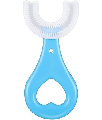 U Shaped Toothbrush for Kids, 2-6 Years Kids Baby Infant manual Toothbrush, Food Grade Ultra Soft Silicone Brush Head, Pack of 1
