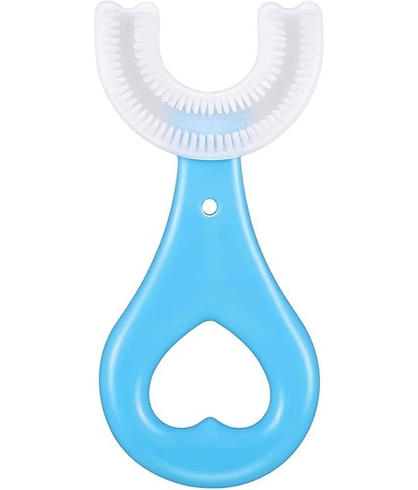 U Shaped Toothbrush for Kids, 2-6 Years Kids Baby Infant manual Toothbrush, Food Grade Ultra Soft Silicone Brush Head, Pack of 1