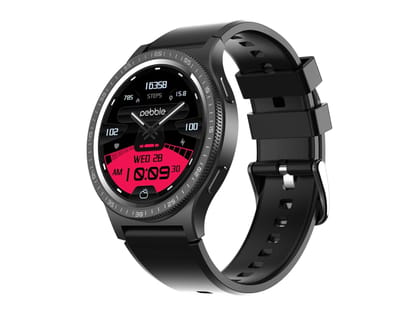 Pebble Revolve 1.39" (3.53 cm) IPS Display, Bright HD Display 500 Nits, BT Calling, SPO2, Heart Rate Monitor, Wireless Charging, in-Build Compass - Carbon Grey