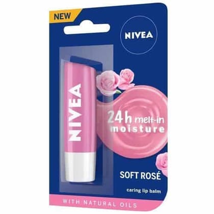 Nivea 24H Soft Rose Caring Lip Balm 4.8G