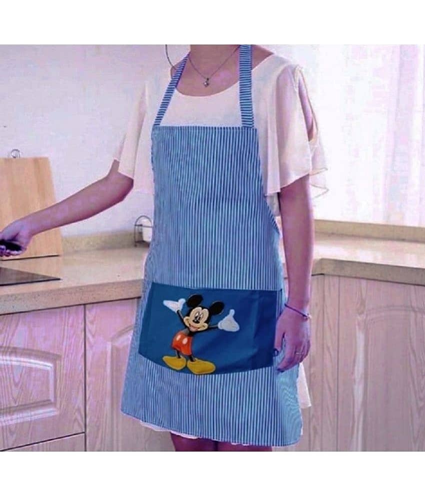 BHAVYTA COSMETIC - Cotton Printed Kitchen Apron with 1 Center Pocket ( Pack of 1 ) Assorted Color