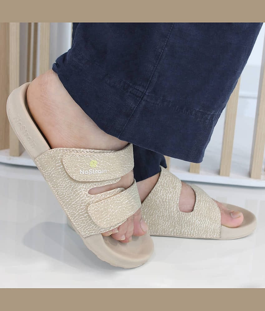 NoStrain Beige Men's Slide Flip Flop