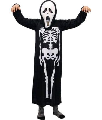 Kaku Fancy Dresses Skeleton Halloween Costume For Kids | Skeleton Costume For Boys & Girls | Skeleton Dress For Kids | Scary Horror Theme Dress For Halloween