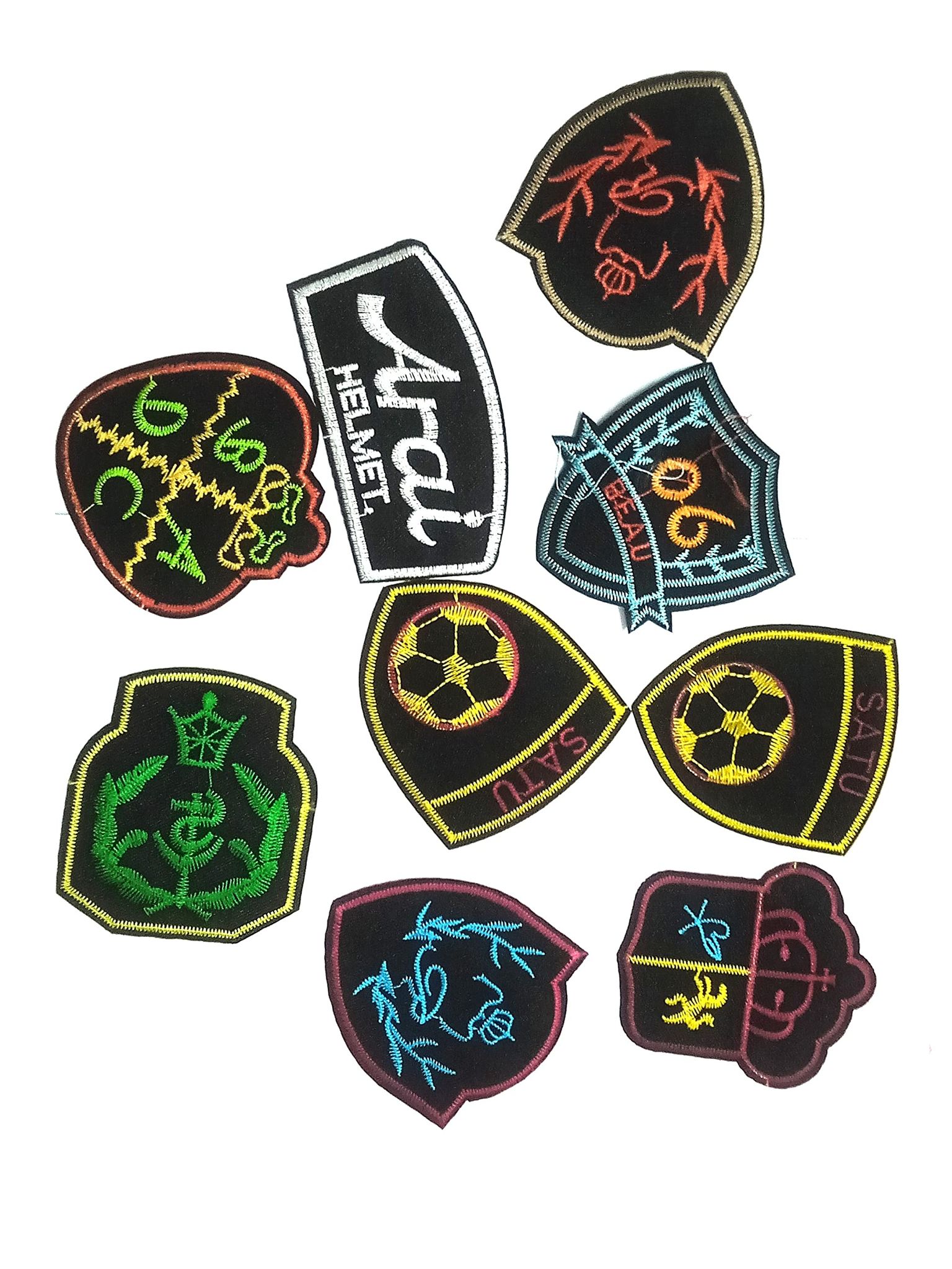 Printed Thinnest Iron-on Fabric -Patche (Pack of 9)