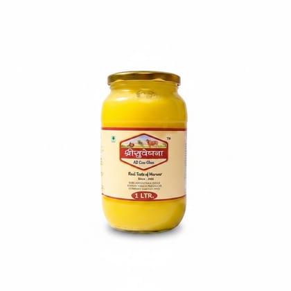 Shree Suveshna A2 Cow Ghee 1 LTR - 1 L - One glass jar
