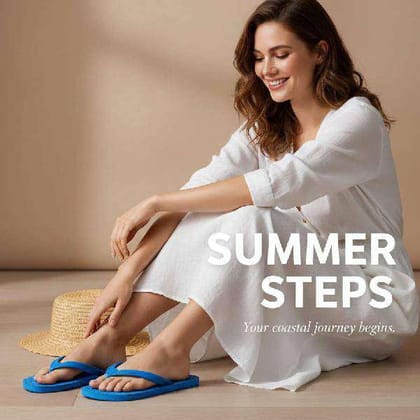 Ladies Blue Flip Flops