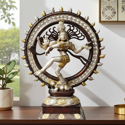 Brass Showpiece Nataraja, Natraja God Idol Statue, Height : 14 Inch (BSMAS358)