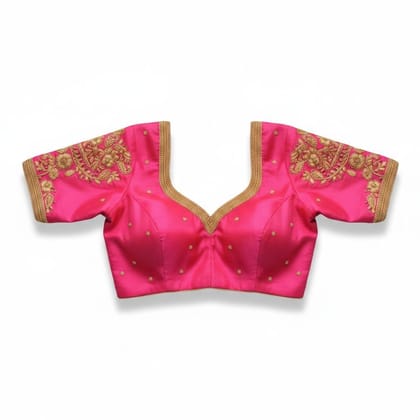 Pink Embroidered Silk Blouse