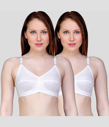 TCG Pack of 2 Cotton Non Padded Women's Everyday Bra ( White )
