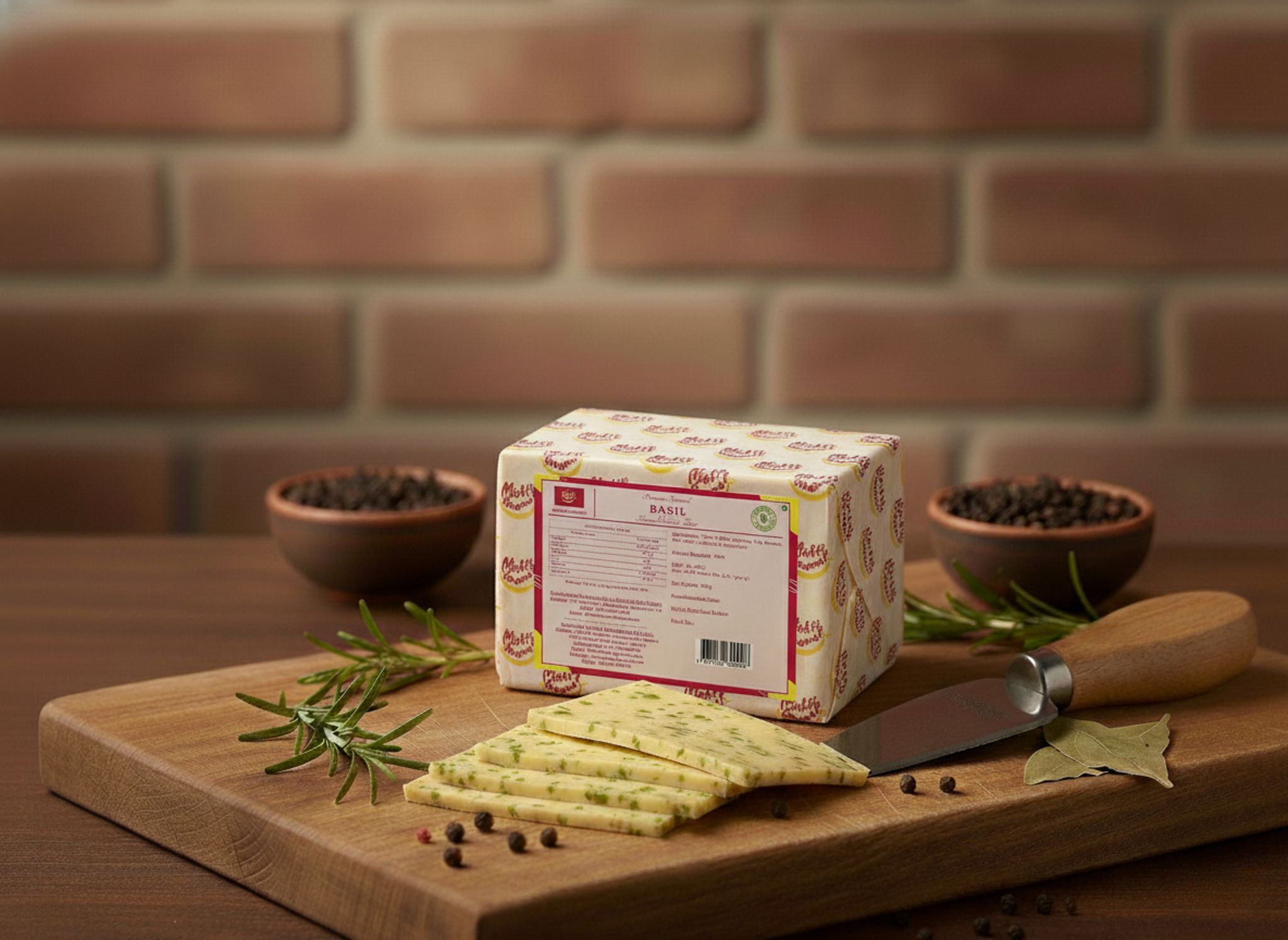 Mishti Gourmet Basil Cheddar 200g