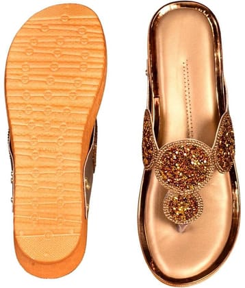 Footprints Gold Women's Sandal Heels