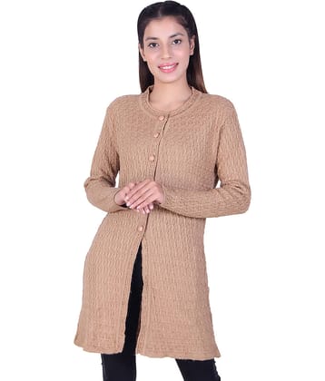 Ogarti Woollen Beige Buttoned Cardigans - Single