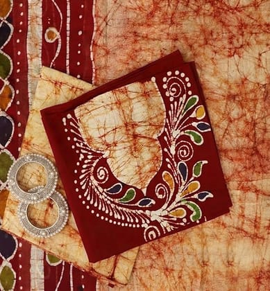 Handcrafted Batik Print 3 Piece Unstitched Cotton Suit set