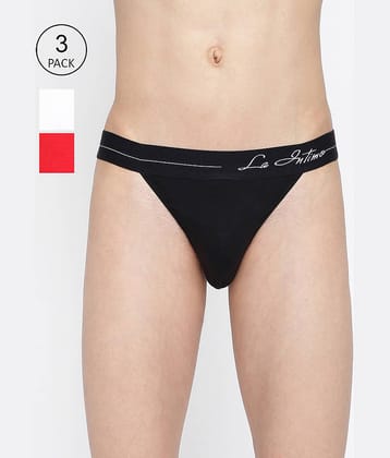 La Intimo Pack of 3 Cotton Thongs For Men's ( Multicolor )