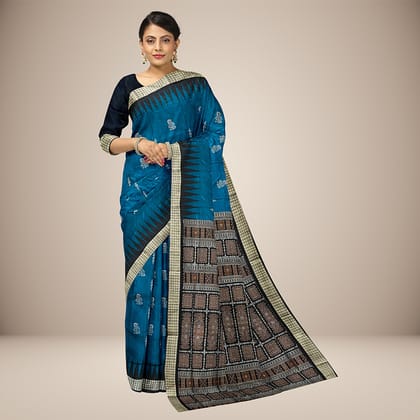 Multi Motif Bomkai Silk Saree