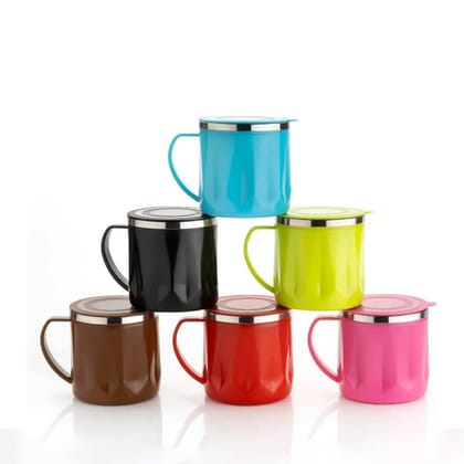 Craftlayout Pack Of 6 Coffee Mug With Lid 250 ML