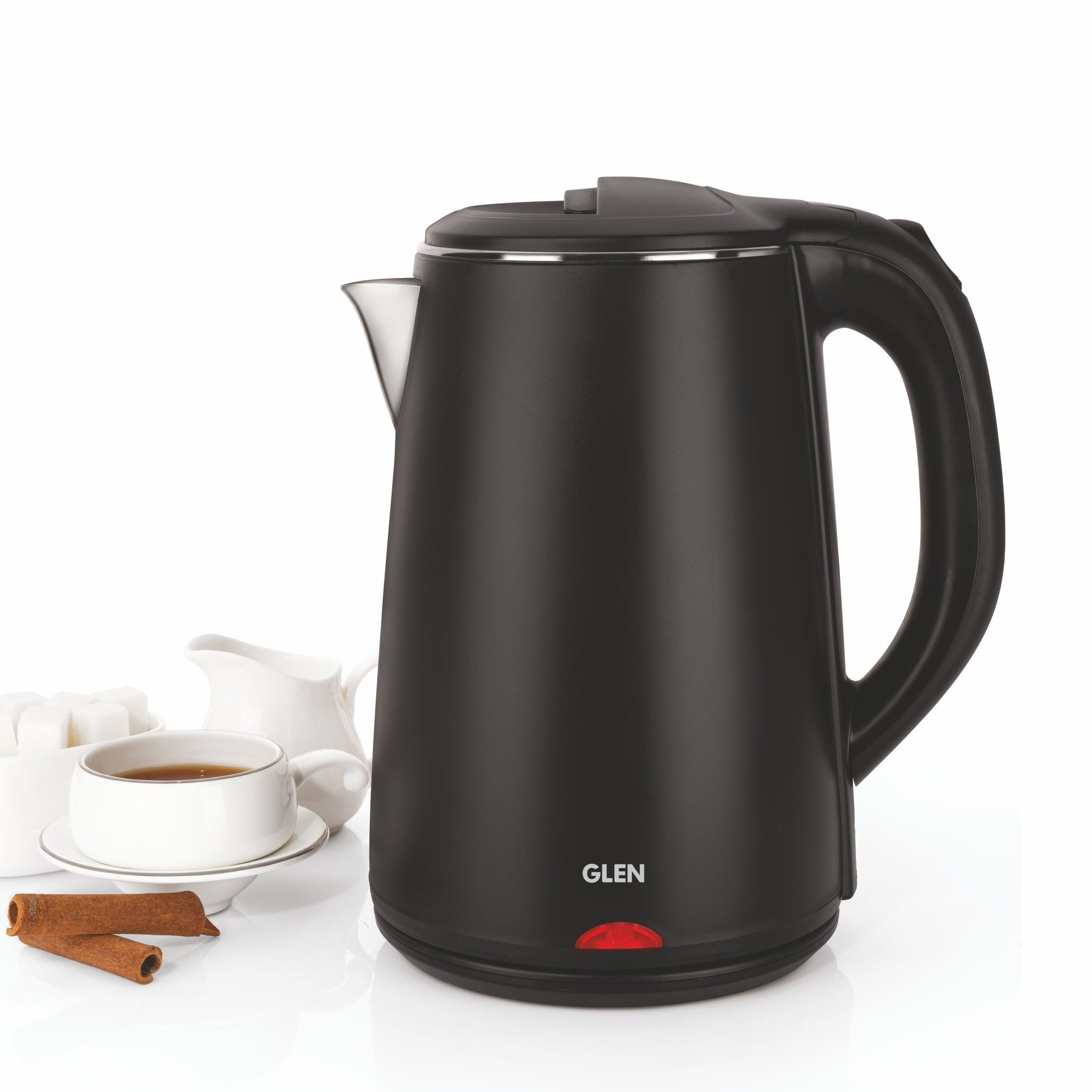 Electric Kettle 1.8 Litre Plastic Clad Stainless Steel, 360° Rotation Base, Auto Shutoff, 1500 W (SA-9007BLACK)