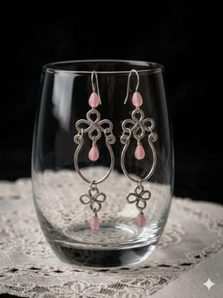 Pink Teardrop Dangle Earrings