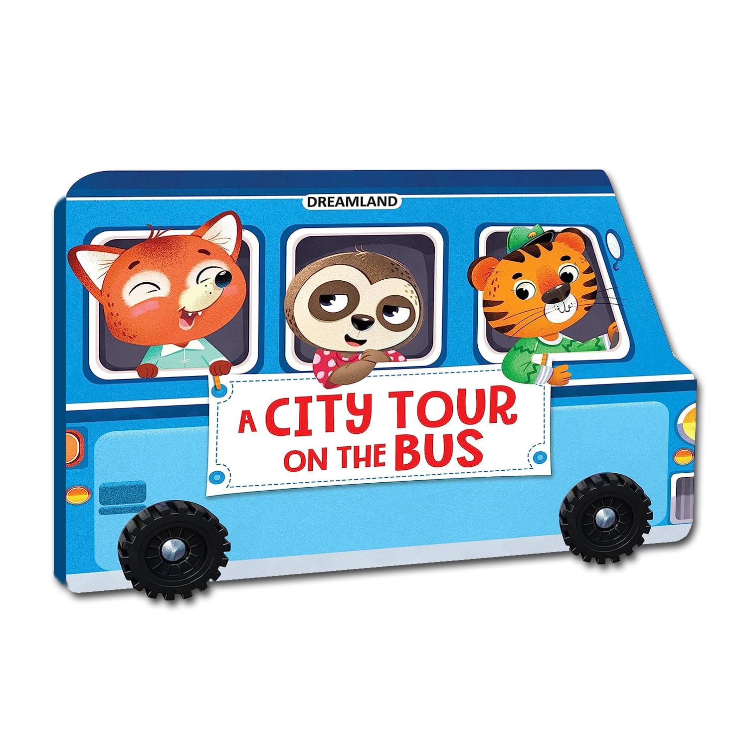 A City Tour on the Bus- Wheel Board Book for Kids age 2+ years [Board book] Dreamland Publications